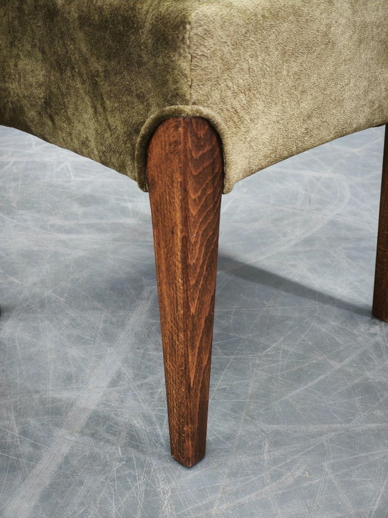 Image 1 of Art Deco Beech Wood Stool, Czechoslovakia, 1930s
