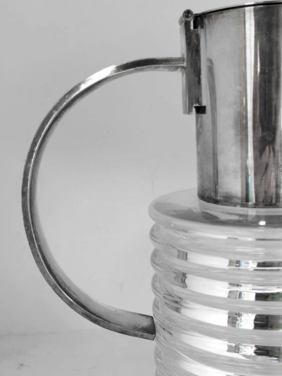 Vintage "Onde" Glass Silver-Plated Pitcher by Sergio Asti for Arnolfo di Cambio – Glass & Decanter (photo 6 of 10)