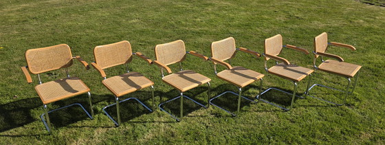 Image 1 of Six Cesca 64 chairs. Made in Italy. Webbing