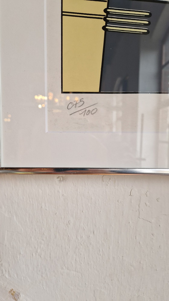 Image 1 of Affiche vintage unique, passe-partout et plaque de verre neufs