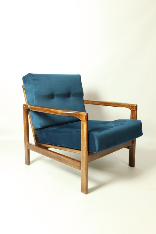 Sessel vintage marineblau Skandinavisches Design by Z.Bączyk 1965