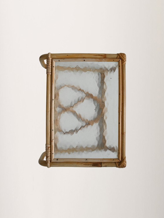 Image 1 of Table de chevet murale en bambou, années 1960