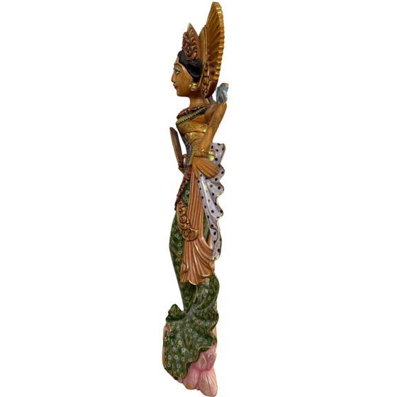 De Hemelse Danseres: Handgesneden Balinese Legong | 71 cm Symbool van Gratie en Goddelijke Harmonie (photo 7 of 9)