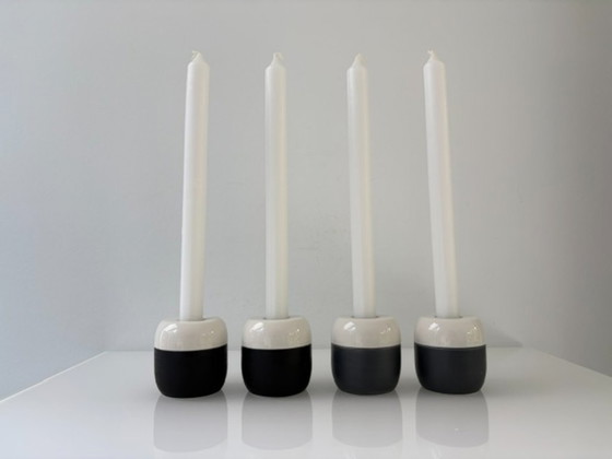 Set Van 4 Sealskin Duo Kandelaars Zwart En Antraciet – Kandelaars en kaarsen, Ceramic (photo 3 of 12)