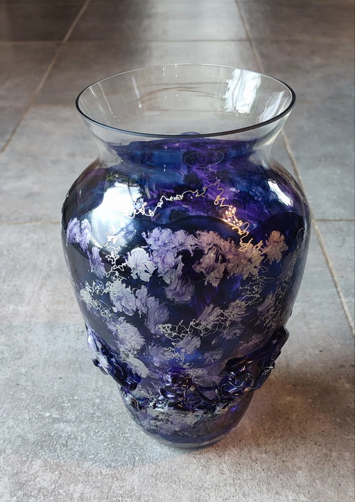 Grande vaso vintage in vetro italiano