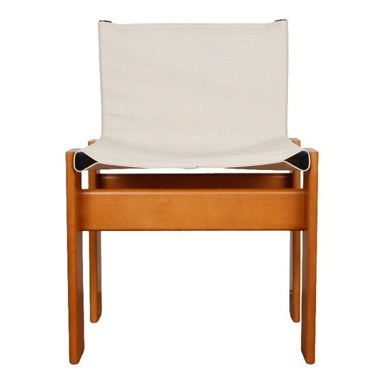 Image 1 of 10x Monniksstoelen van Afra en Tobia Scarpa voor Molteni in notenhout en canvas, Italië, jaren 70