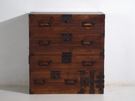 Antique Tansu chest of drawers with small door - Meiji / Taishō Period (c. ) #33 – Sideboard cabinet (photo 31 of 40)