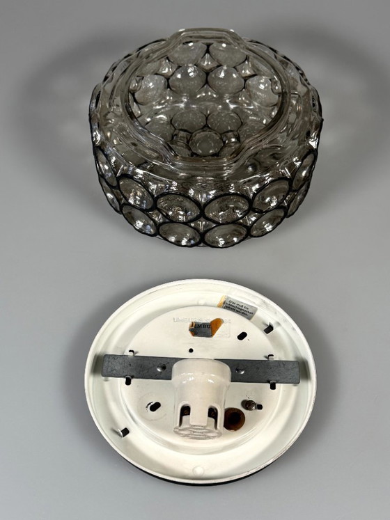 Image 1 of Lampada da soffitto anni '60/'70, Plafoniere, Glashütte Limburg, Germania, vetro e metallo