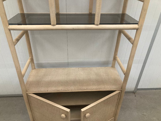 Image 1 of Vintage grote kast van bamboe en rotan, jaren 1980