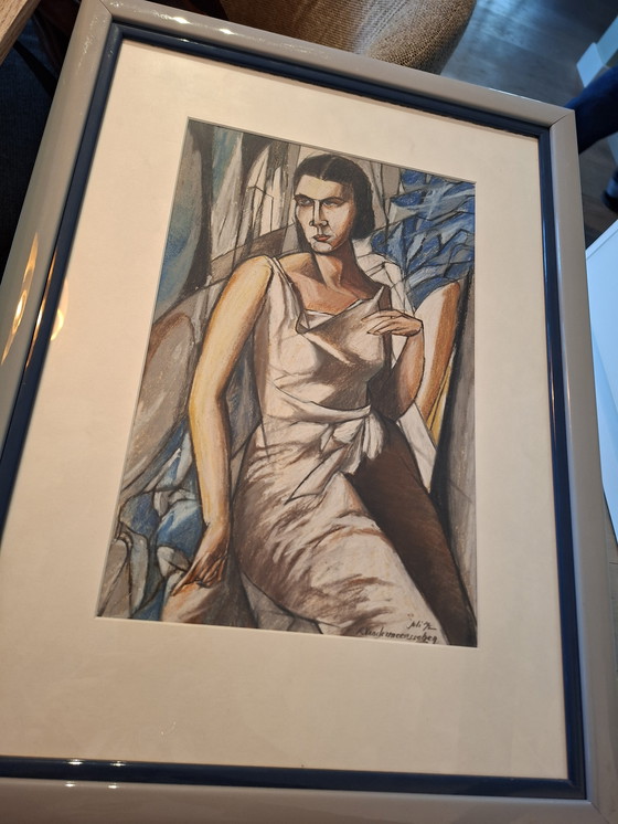 Image 1 of Ausdrucksstarke figurative Kunst – Mischtechnik auf Papier – Juli 1992