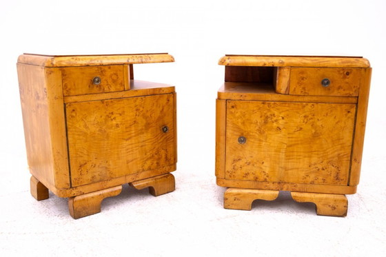 Image 1 of Pareja de mesillas de noche, Polonia, años 30.