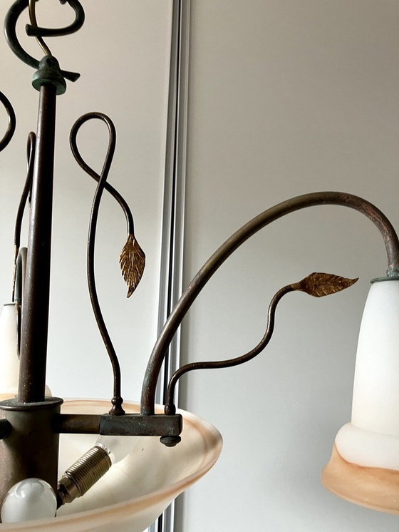 Image 1 of Lampada a sospensione Falb design in alabastro e ottone