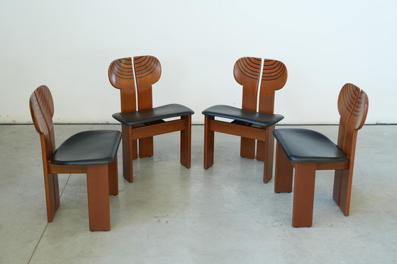 Image 1 of Afra & Tobia Scarpa ‘Africa’ Dining Chair – Walnut & Leather, 1975