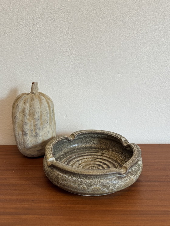 Image 1 of Vintage brutalist asbak / schaal keramiek jaren 70