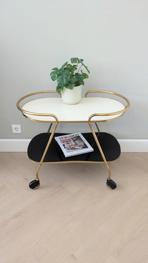 Vintage, midcentury serving trolley, trolley, bar cart 