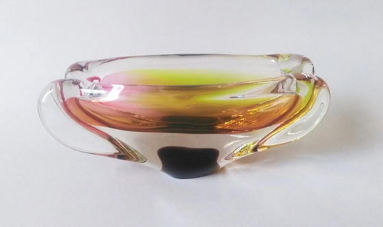 Image 1 of Jozef Rozinek Design modernistische mehrfarbige Glasschale, Novy Bor-Haida 1960