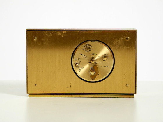 Beautiful, Small, And Rare Original Mechanical Swiza 8 Table Clock In Brass With An 8-Day Movement (photo 13 of 15)