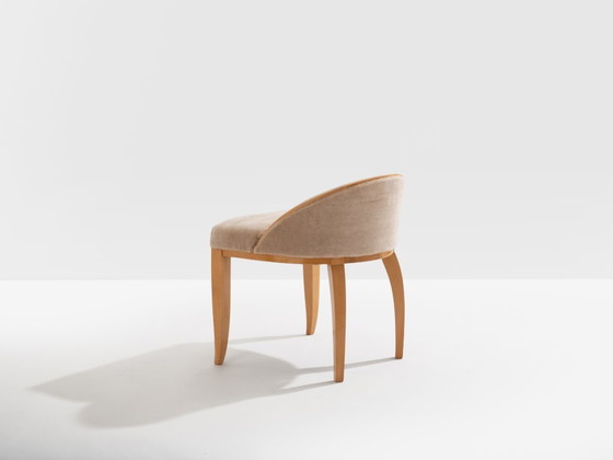 Image 1 of André Arbus sycamore mohair velvet desk or vanity table chair 1934