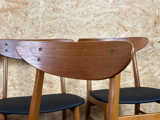 Image 1 of 4 sedie in teak anni '60 e '70, sedia da pranzo Farstrup Denmark Design