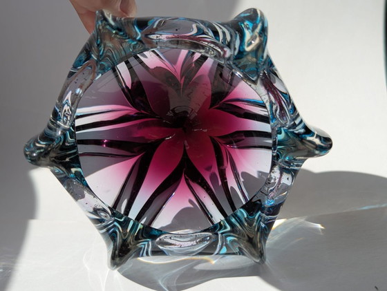 Image 1 of Raro posacenere/ciotola d'epoca in vetro di J. Hospodka per Chrisbska Sklarna, Cecoslovacchia, 1960