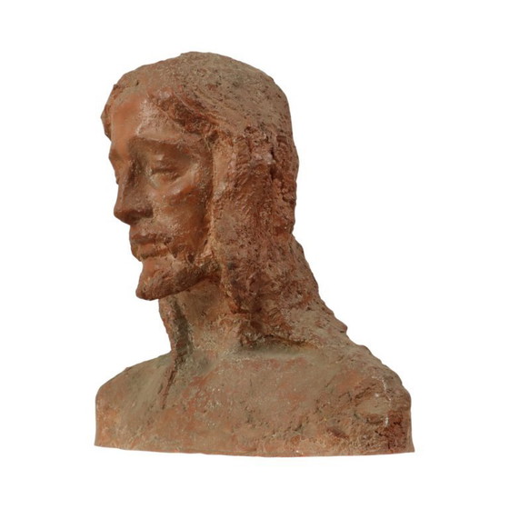 Image 1 of Buste abstrait en terre cuite du Christ