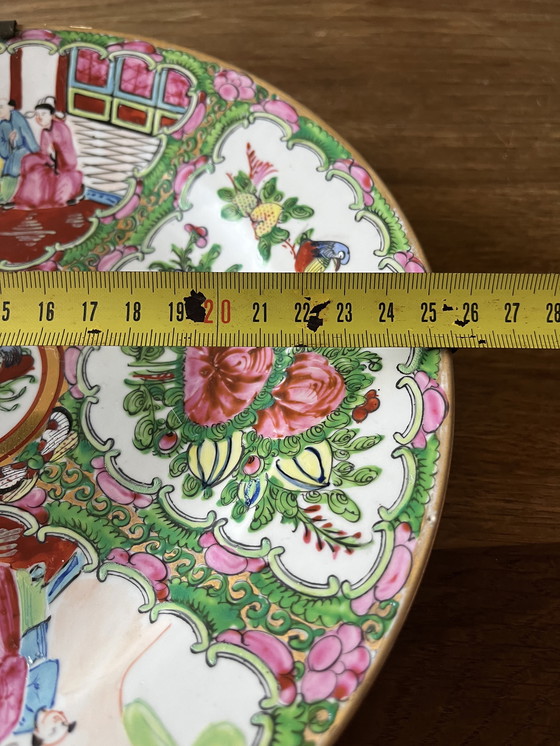 Image 1 of Plato de pared chino antiguo, pintado a mano.