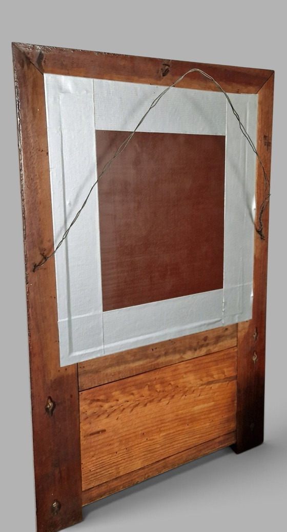Specchio da parete antico con intarsi - Fine XIX secolo - Pezzo unico – Glass, Wood (photo 14 of 15)