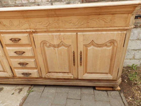 Image 1 of Lange eikenhouten dressoir, meubelmakerkwaliteit