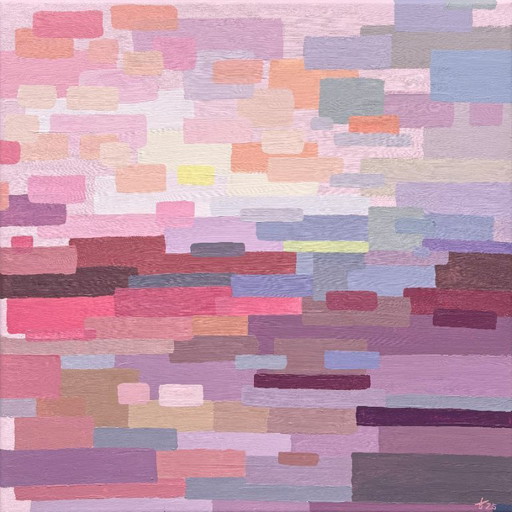 Good Night - Stylized abstract landscape with impressionistic color influences