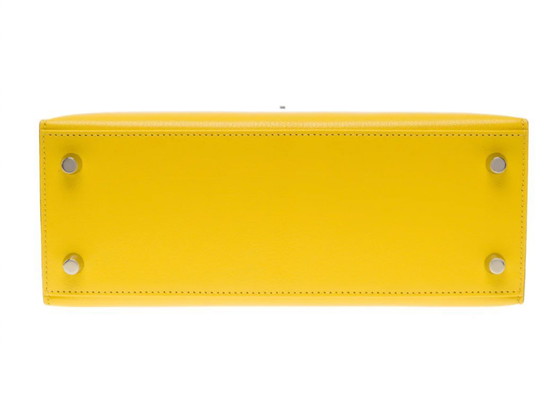 Image 1 of Borsa HERMES Kelly 25 in cuoio giallo - 103488