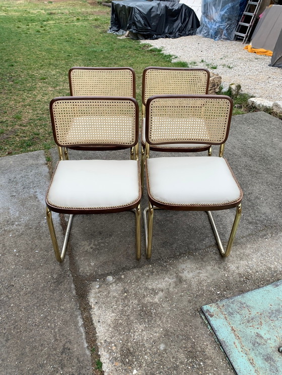 Marcel Breuer Cesca chairs Italy 1970 – Dining chairs, Wood, Chrome, Bauhaus (photo 3 of 10)
