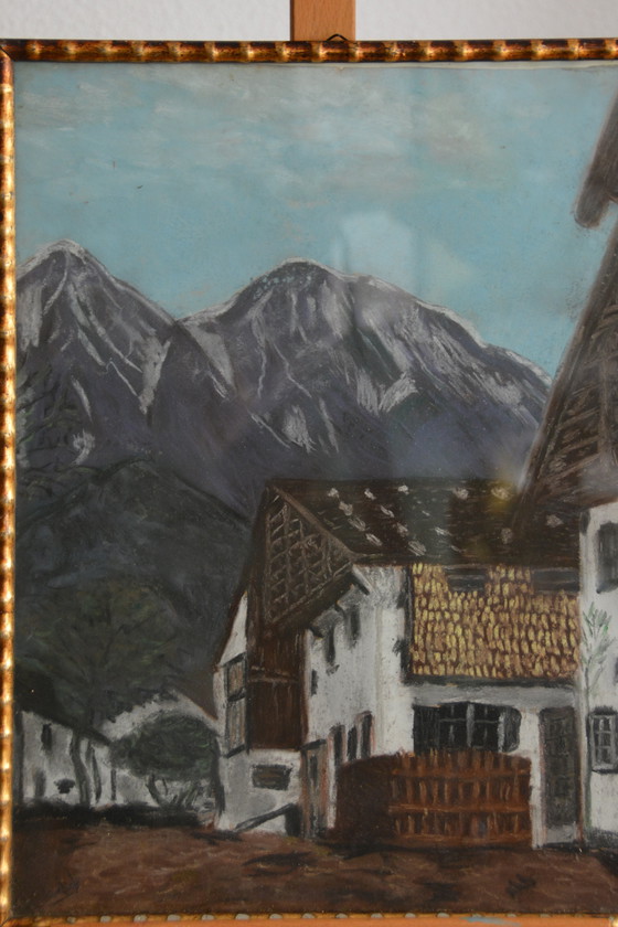 Image 1 of Dessin à la craie encadré