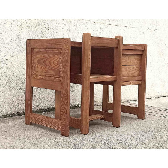 Image 1 of Vintage desk and chair with sled legs, 1970