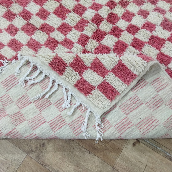 Image 1 of Moroccan Berber Pink Checkered Carpet