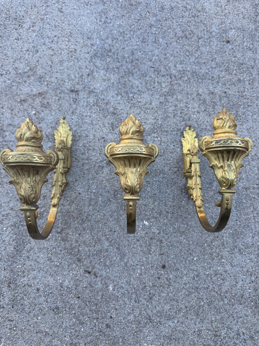Louis XVI gilt bronze tiebacks
