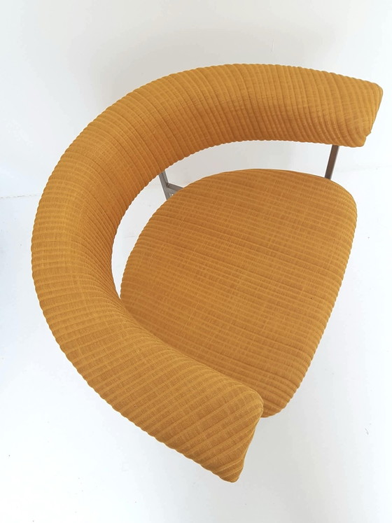 Vintage Rudolf Wolf Meander chair newly upholstered Kvadrat fabric, Armchairs, Metal, Textile, Yellow (photo 6 of 8)