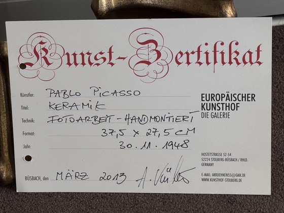 Image 1 of Handgemaakt keramisch fotowerk van Pablo Picasso