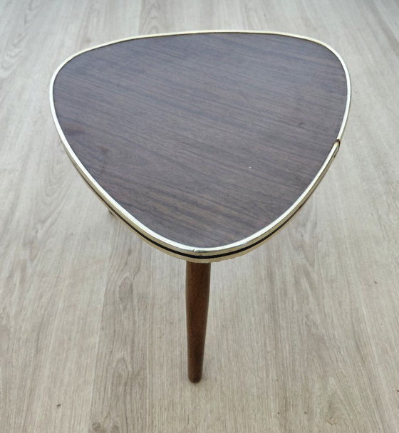 Image 1 of Fifties side table with wood motif
