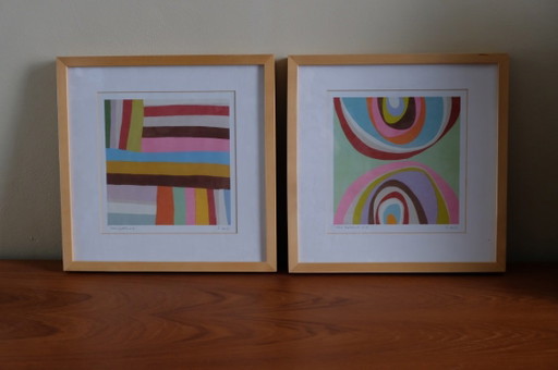 Offsetlithografie "Colour Pattern No. 4" en "Colour Experiment No. 28" by D. van B. voor IKEA
