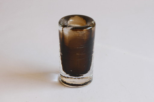Schott Zwiesel Schwere braune Glasvase, Deutschland 1970er