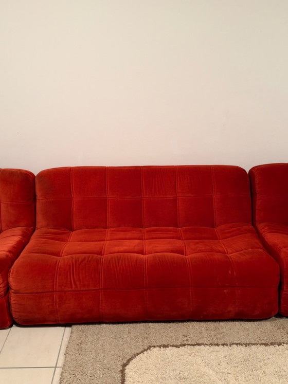 Rolf Benz Modulares Sofa, Orange Samt, Modulare Sofas, Stoff, Vintage (Foto 3 von 5)