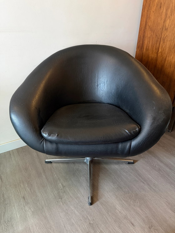 Rondo Drehbarer Wannenstuhl – Sessel, Metal, Chrome, Space Age (photo 3 of 6)