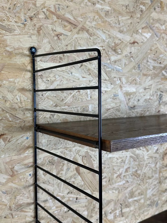 Image 1 of 60s 70s oak string shelf module by Kajsa & Nils "Nisse" Strinning Sweden