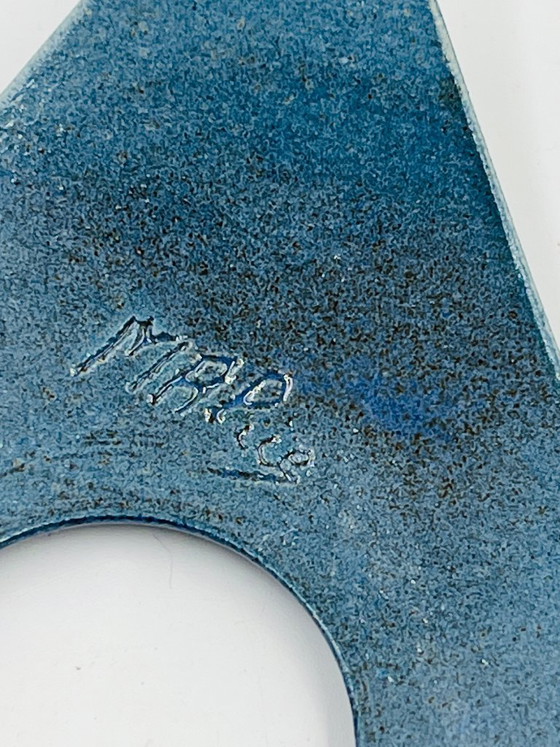 Image 1 of Set di 4 portauova in ceramica blu di design, marca Malice.