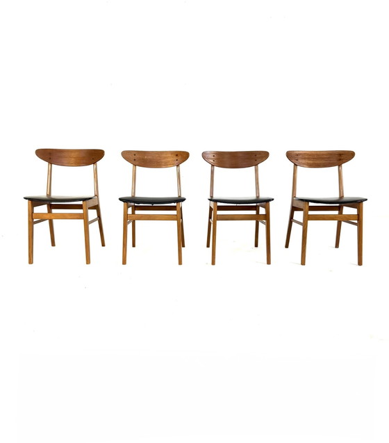 Image 1 of 4x vintage eetkamerstoel model 201, Farstrup Møbler ‘60 