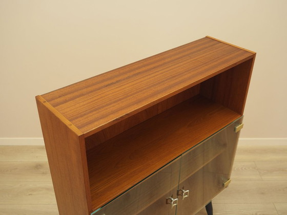 Dänische Teak Vitrine mit Glastüren und offenem Regal, 1970er Jahre (photo 8 of 13)