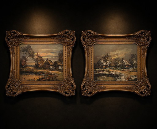 Day & Night – schilderijen tekeningen, Canvas