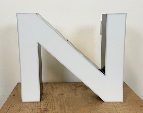 Image 1 of Large Vintage Illuminated Letter N , 1980s