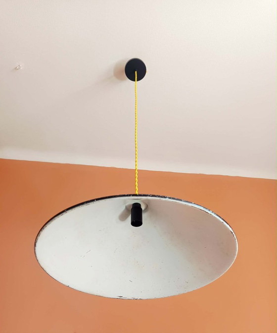Image 1 of Grande lampada a sospensione industriale vintage in lamiera, 39 cm