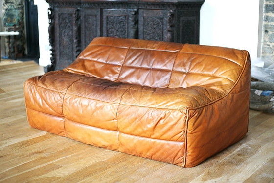 Canapé Ligne Roset, van Michel Ducaroy, model Anais, 1981 – 2 zitsbanken, Leer (photo 13 of 31)